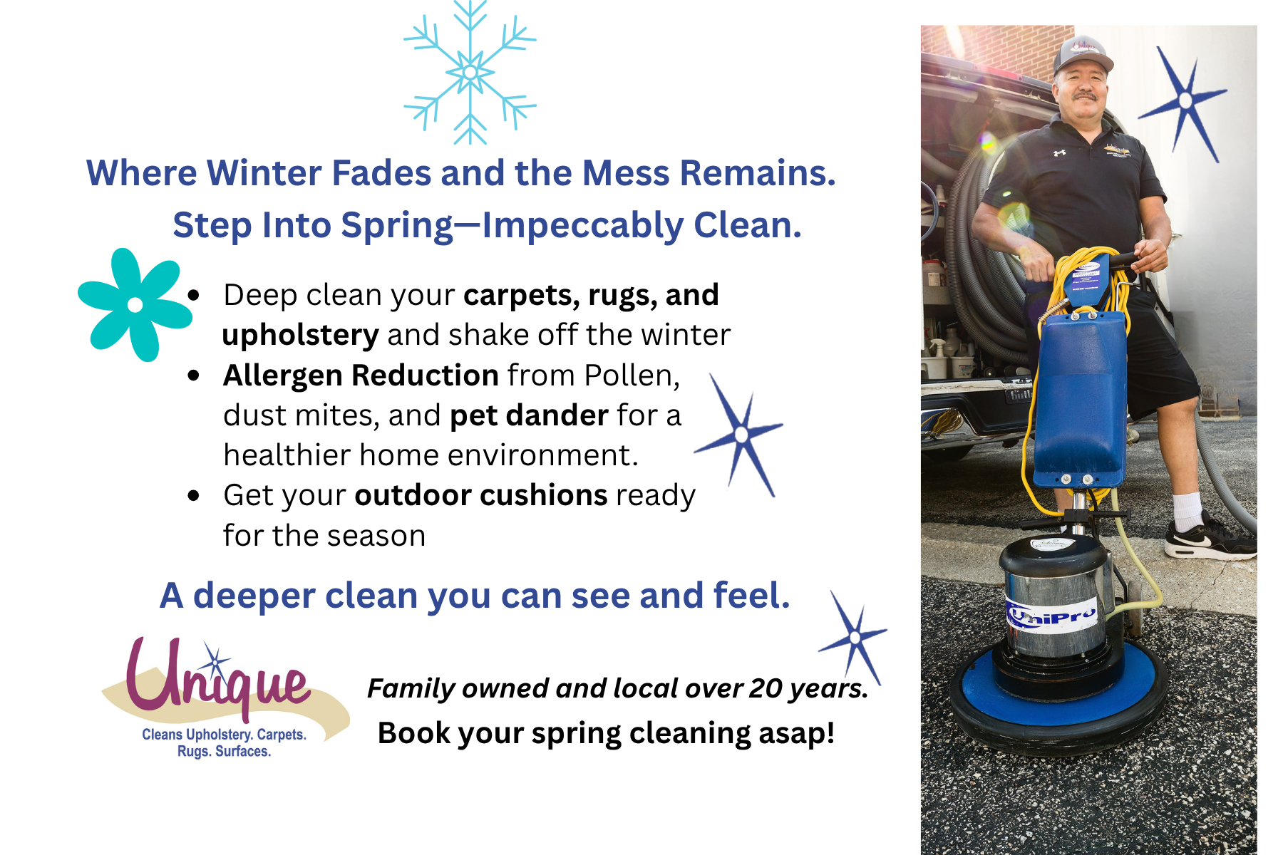Spring cleaning promotion — carpets, rugs, upholstery deep clean