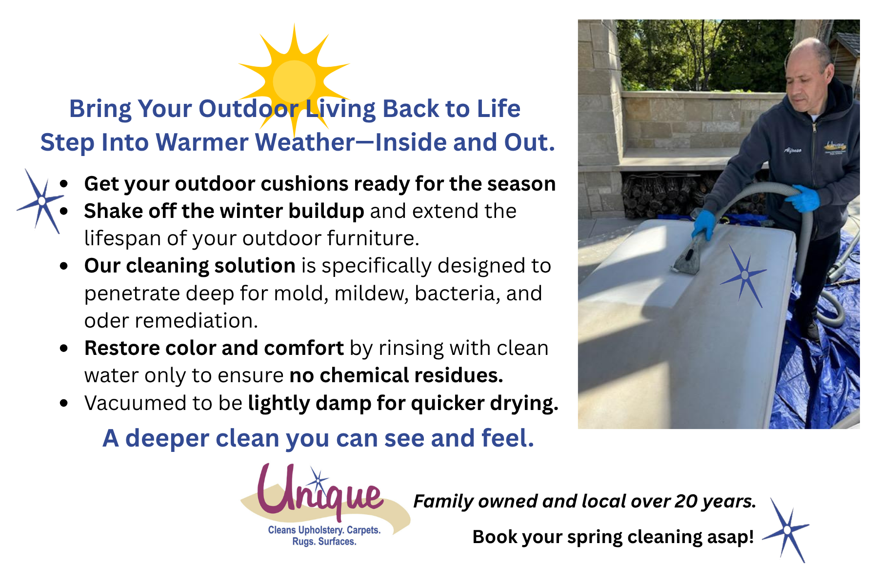 Outdoor cushion cleaning — bring your outdoor living back to life
